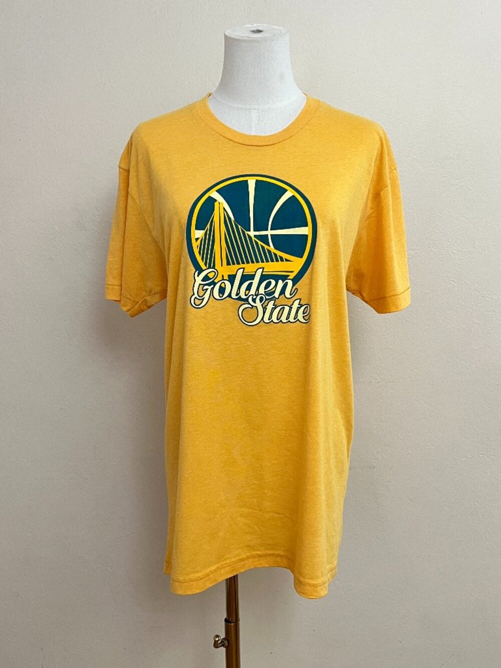 American Apparel Retro Women's Golden State Warriors Yellow 50/50 T-Shirt Sz Med